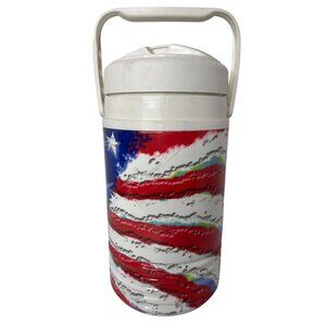 Vintage Igloo Stars and Stripes Half Gallon Water Jug Drink Cooler American Flag